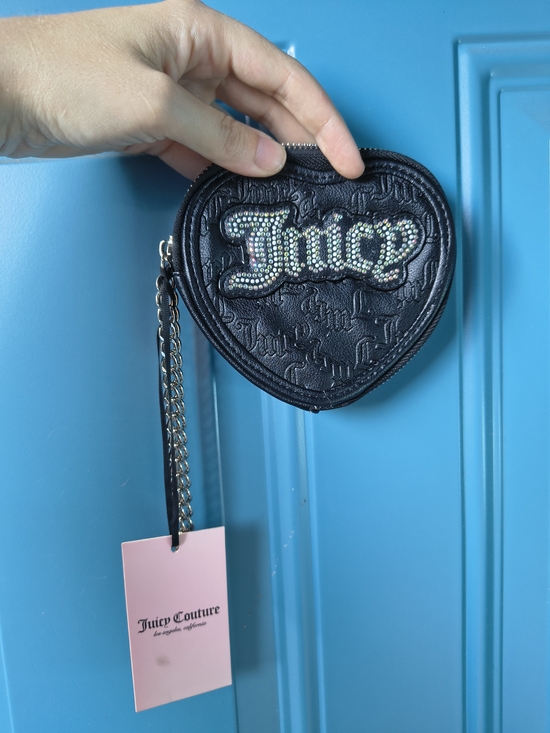 Juicy Couture Handbags - Juicy Couture Black Heart Wristlet Wallet with Crystal Logo